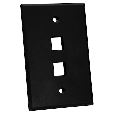 Quest Technology International Oversized Keystone Wall Plate, Single-Gang - 2 Port, Black NFP-5021